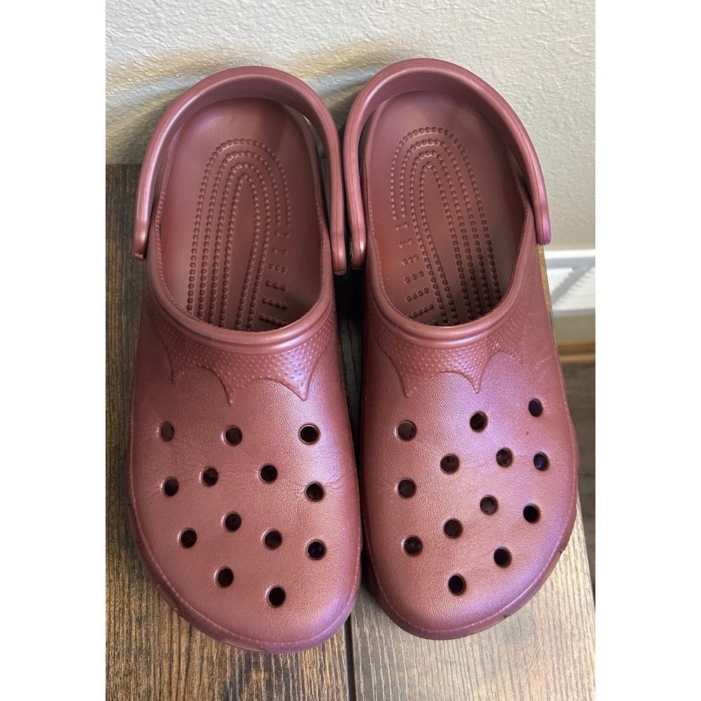 Crocs Classic Clogs Maroon Burgundy Unisex Size XL Men's 10/11 Women's 12/14 - Picture 7 of 10